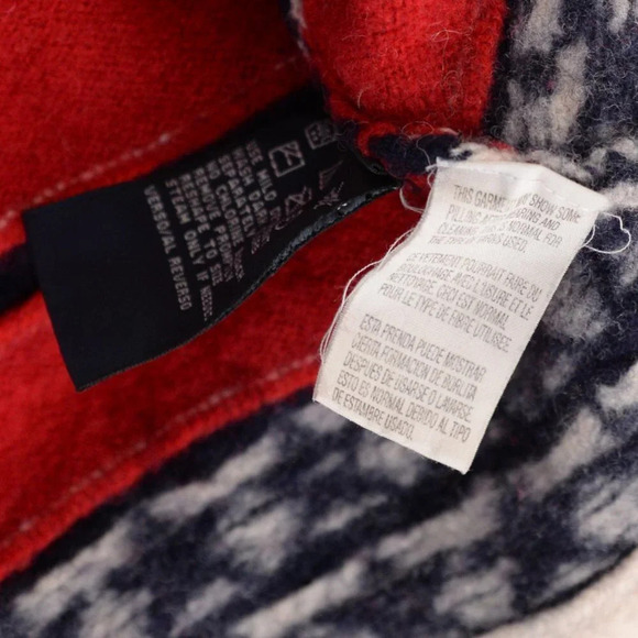 Vintage Tommy 85 Jeans Red & Blue 100% Lambswool Crewneck Sweater - Picture 15 of 15